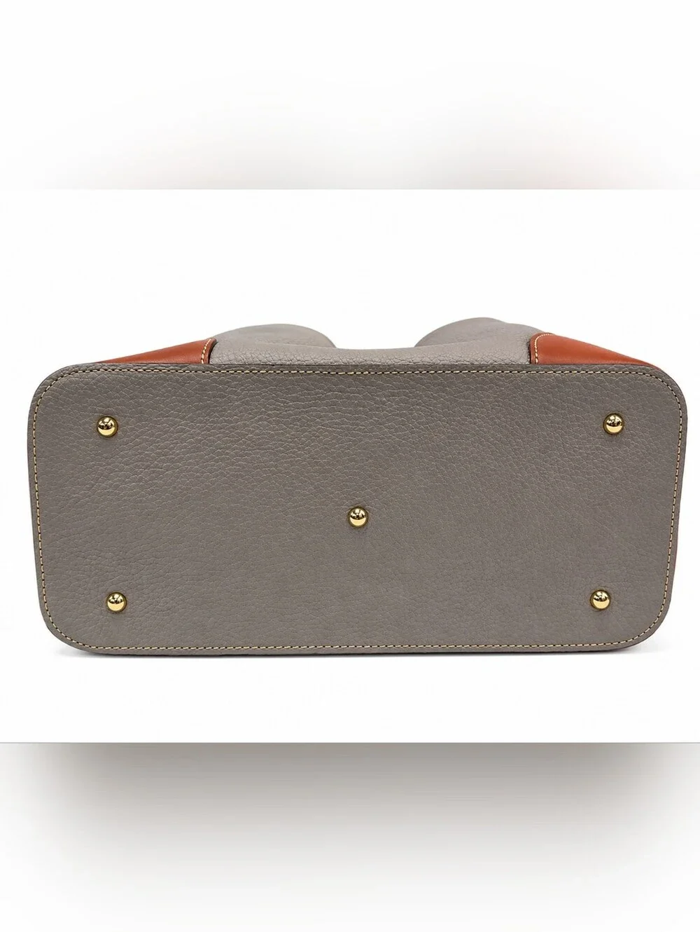 Dooney Bourke Large Brenna Pebble Leather Satchel Smoke Gray Zip Pouch Dust Bag - Picture 9 of 14
